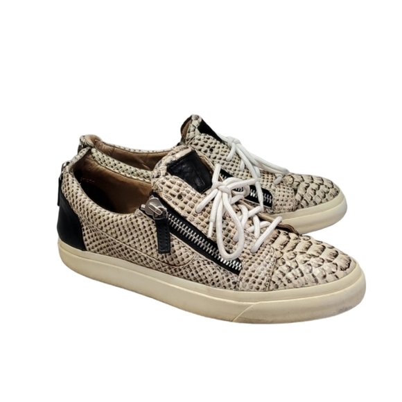 Giuseppe zanotti Mens Snakeskin Zipper Leather sneakers size 40 /6 - Picture 1 of 16